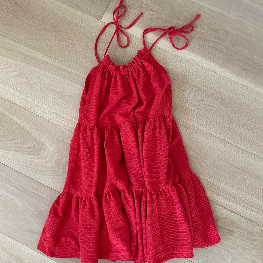 H&M shoulder tie dress